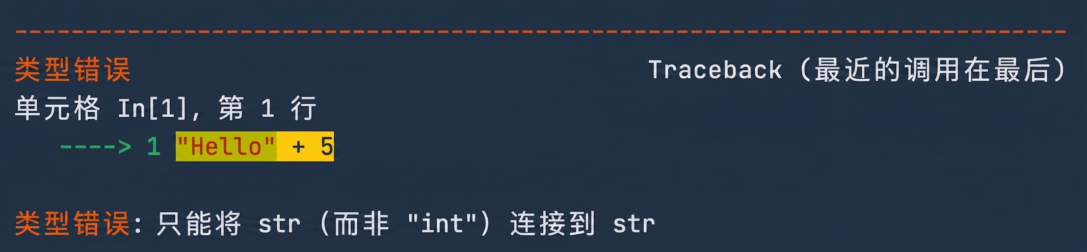 TypeError 输出,显示字符串和整数不能相加