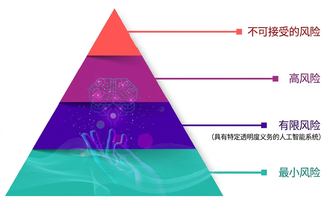 展示四级风险的金字塔
