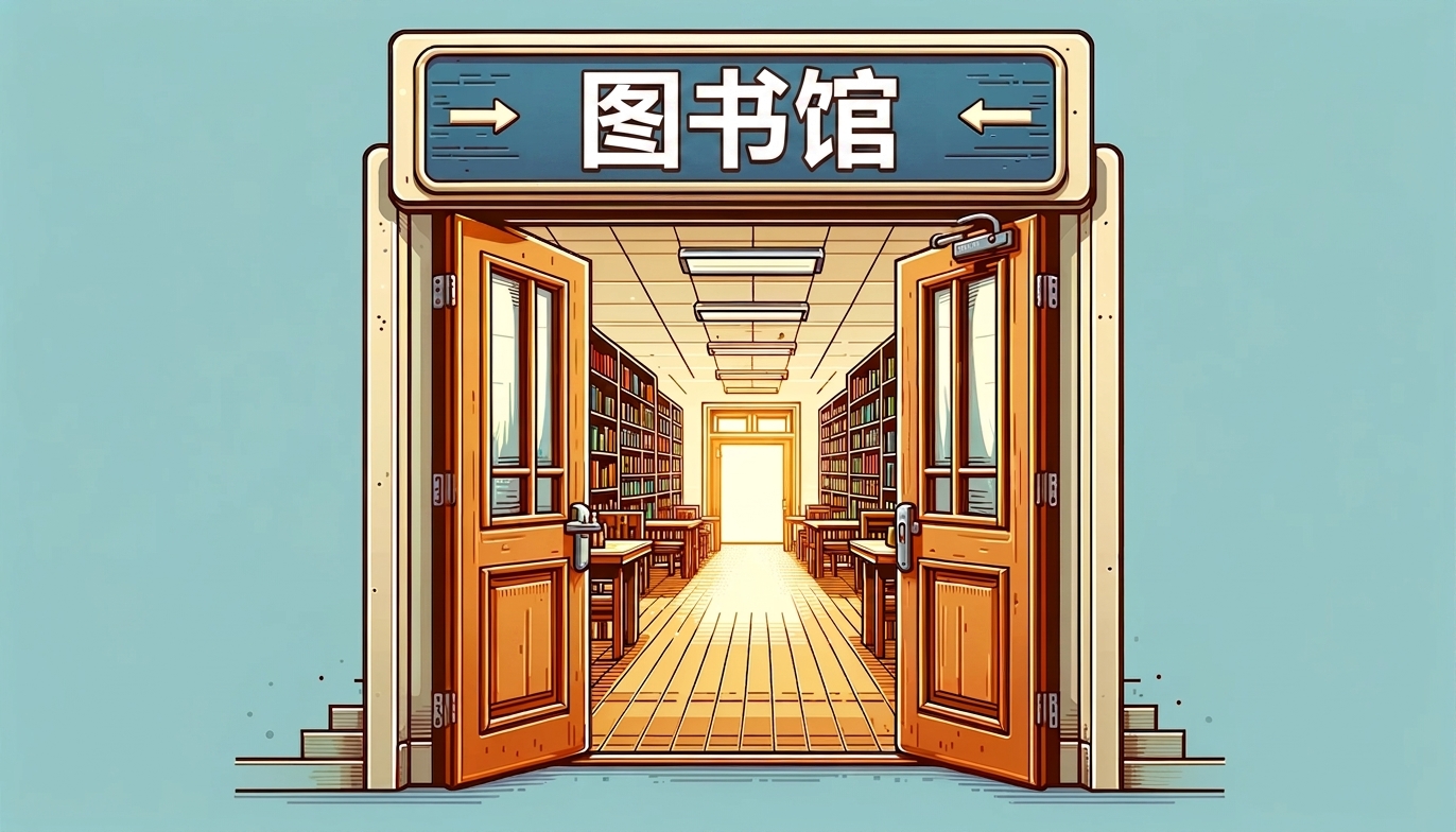 学校图书馆卡通图.png