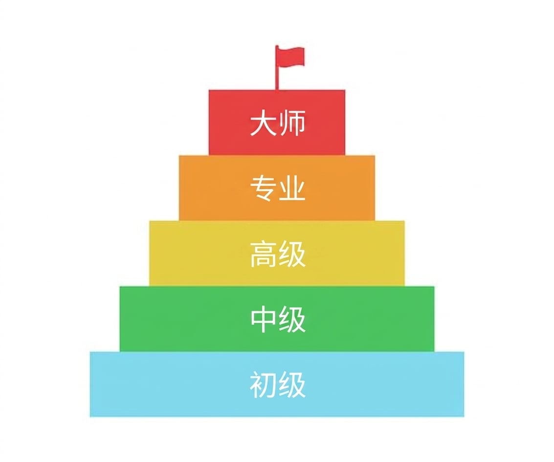 金字塔图：从初学者到大师的不同层级