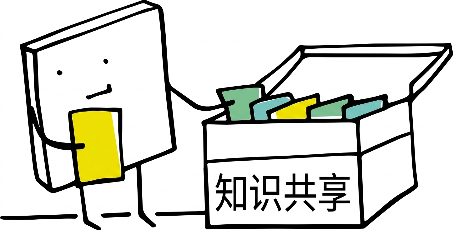 一个活泼的卡通人物把提示归档到盒子里