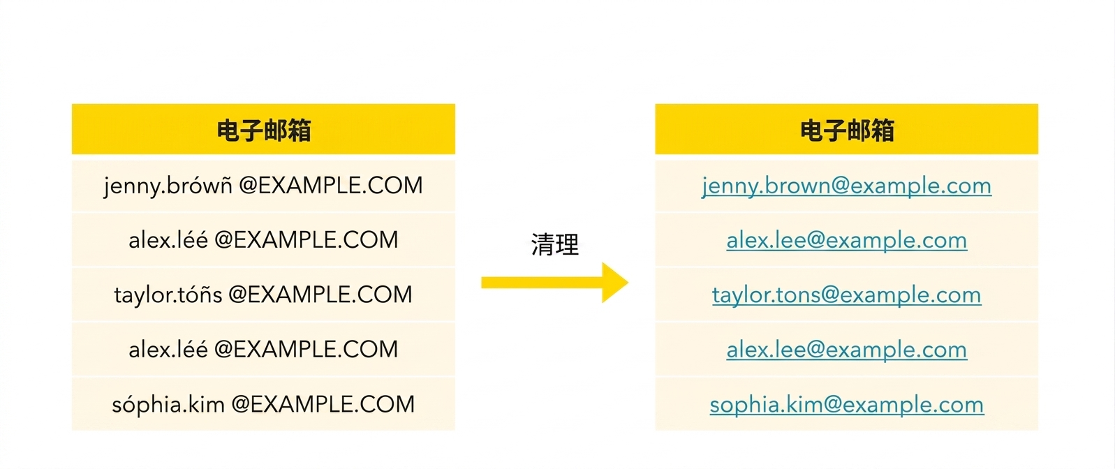 电子邮件清洗后