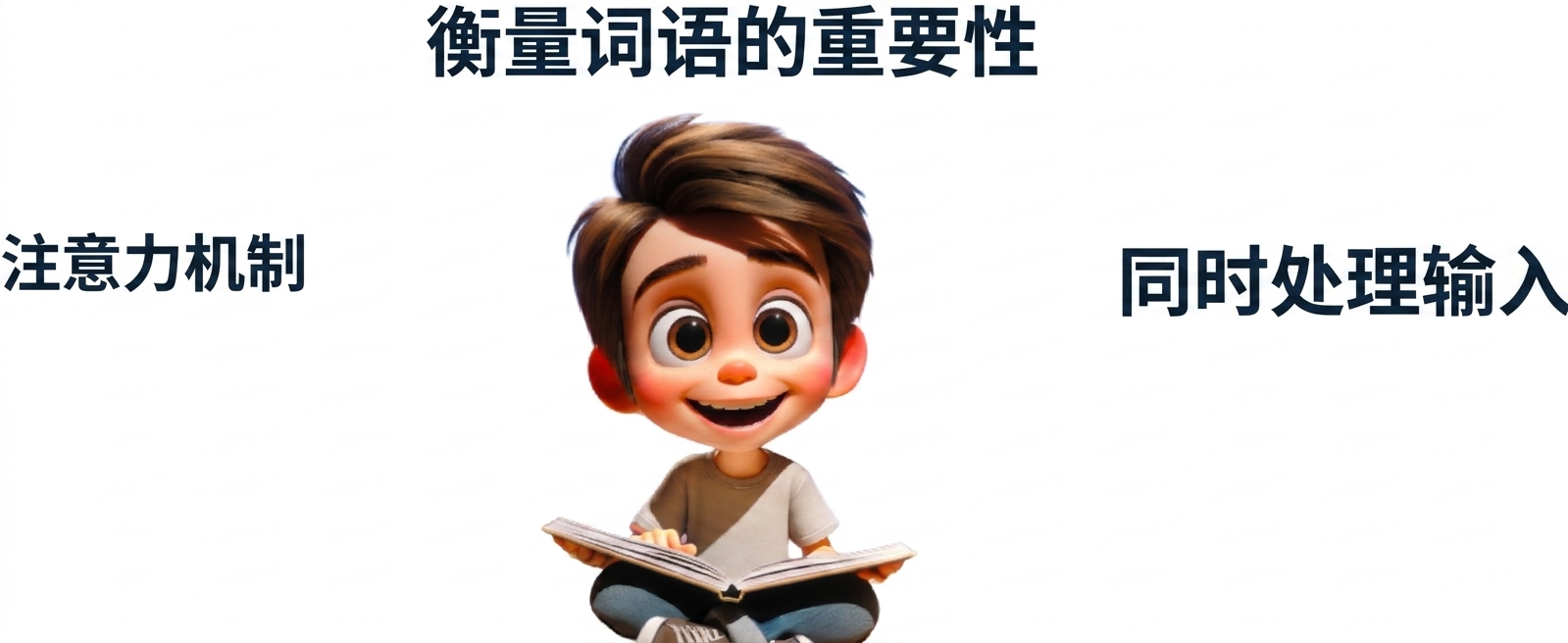 一个男孩开心读书的插图