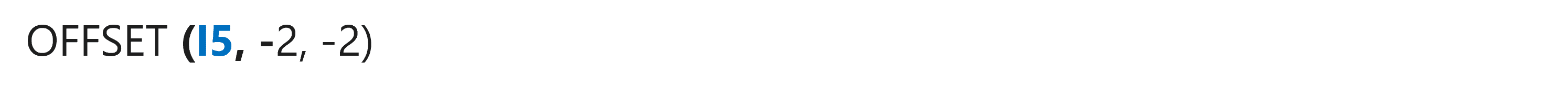 基于上述单元格集的 OFFSET 示例
