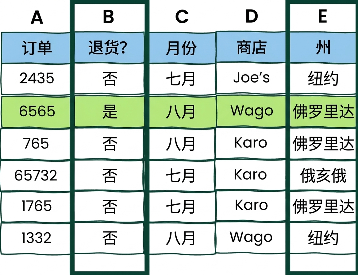 含两个 AND 条件的 Excel 表示例
