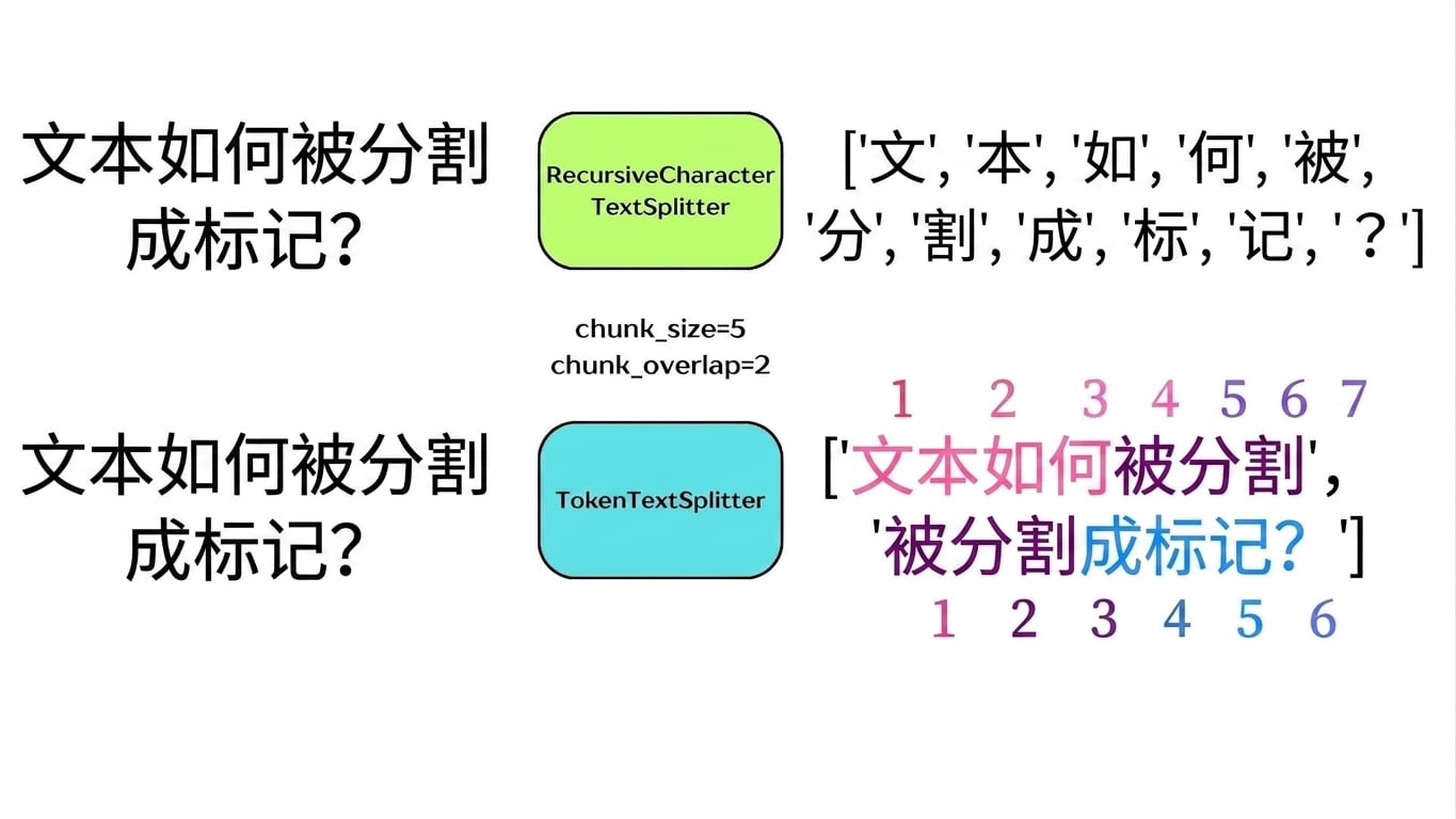 高亮显示的 token 对齐 chunk_size 和 chunk_overlap 的取值。