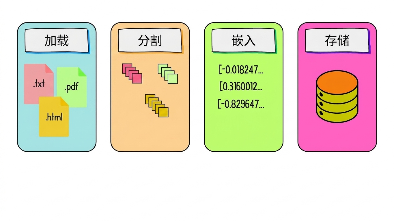 突出显示了嵌入与存储步骤。