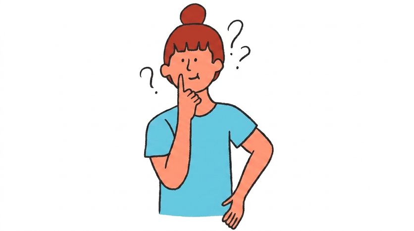 一个人若有所思，头部周围有问号