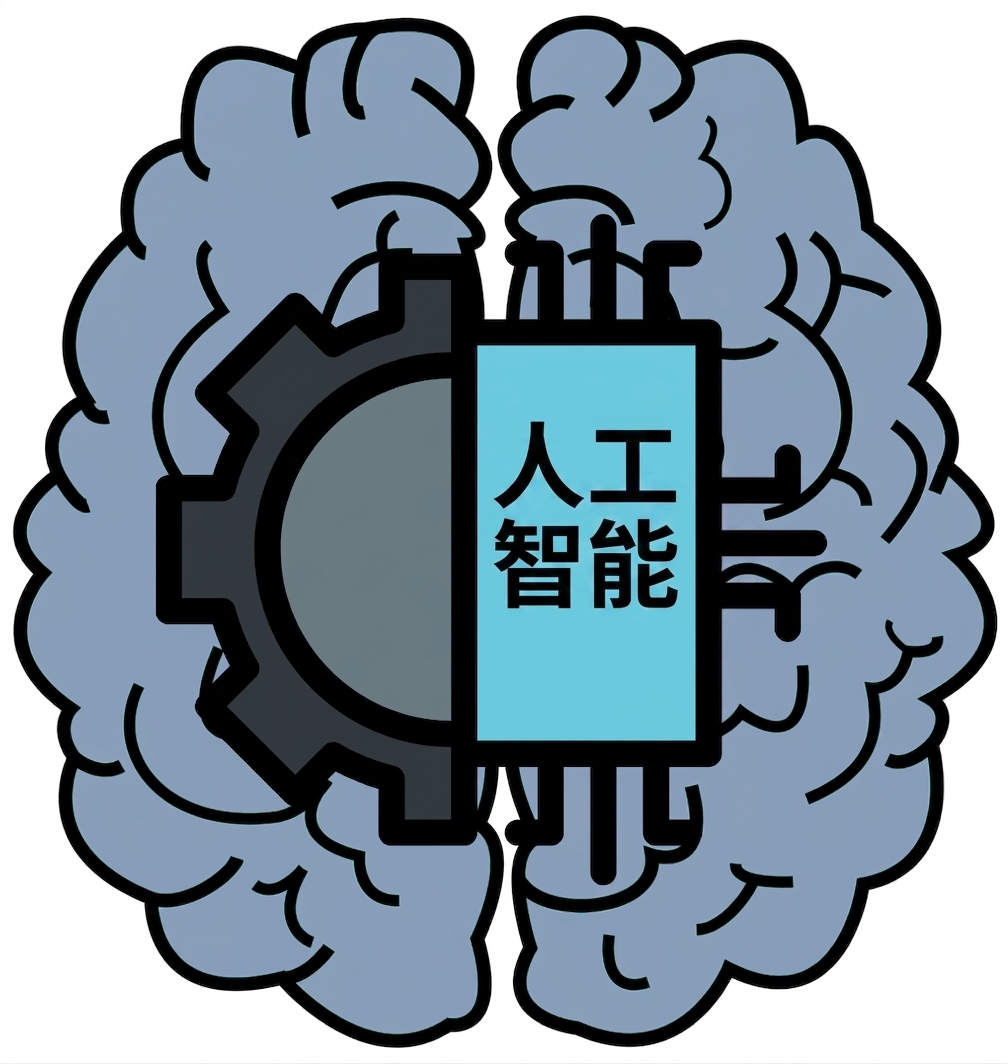 人脑与人工智能的组合示意图