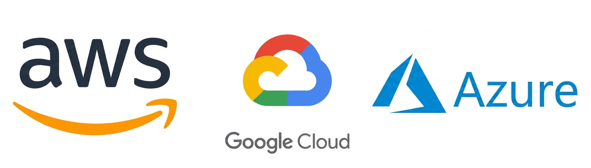 AWS、GCP、Azure 的云服务商标志