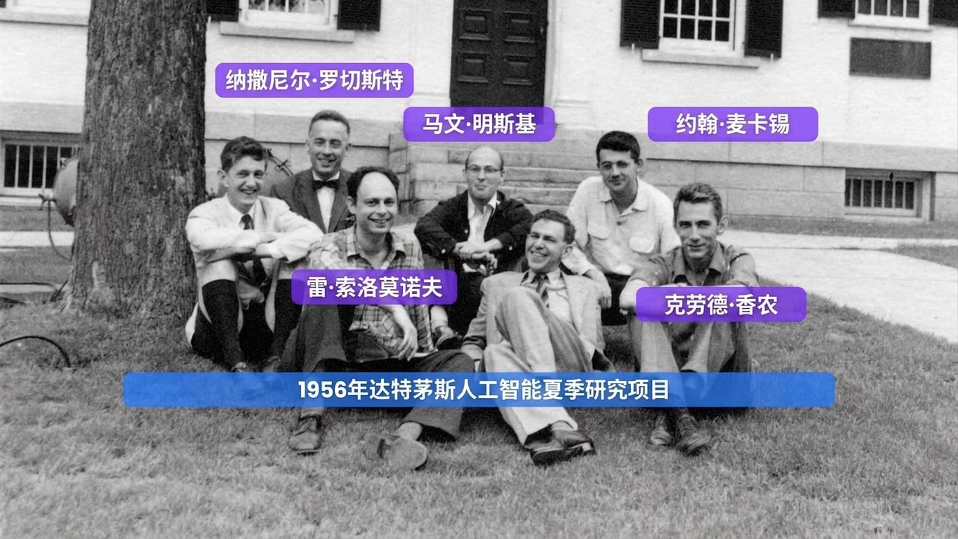 1956 年达特茅斯会议研究人员的历史照片风格图像