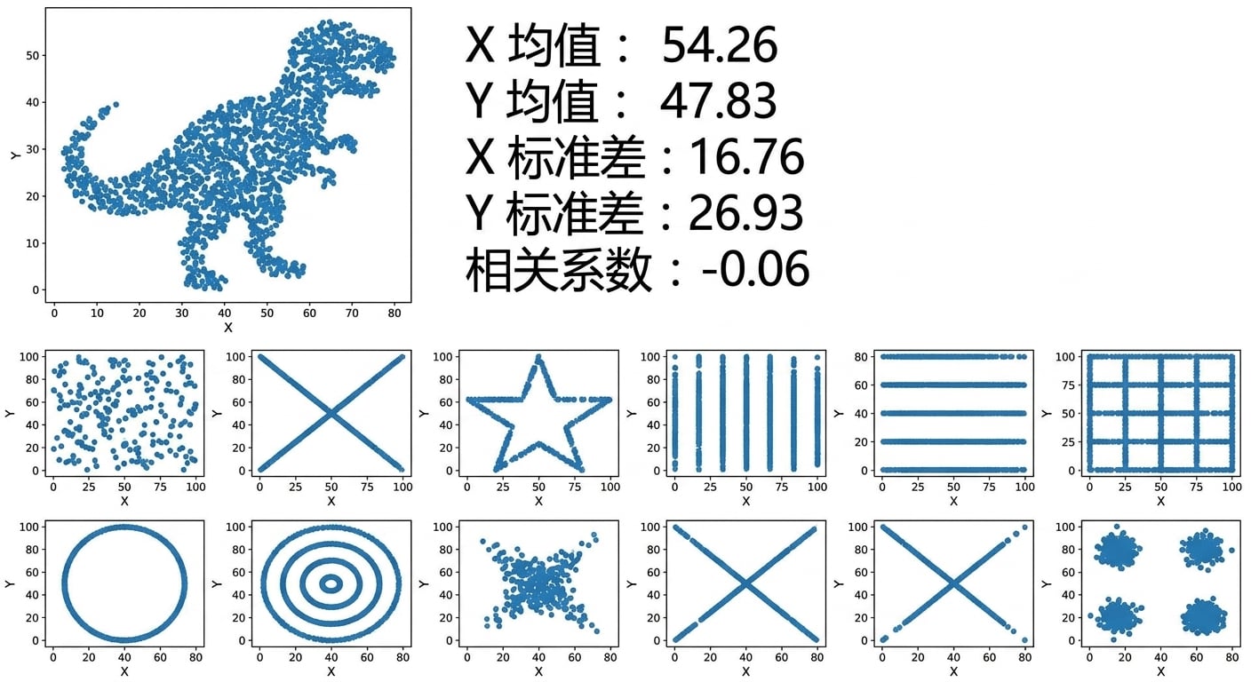 13 张外观各异但汇总信息相同的图