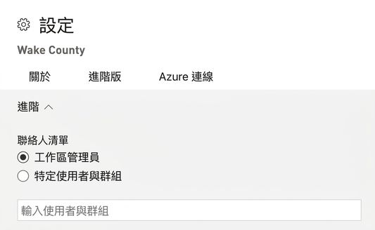 Power BI 工作區的聯絡人清單