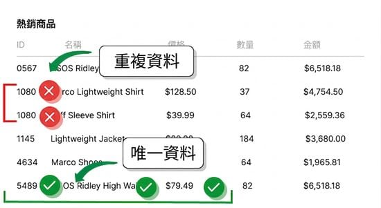 唯一資料