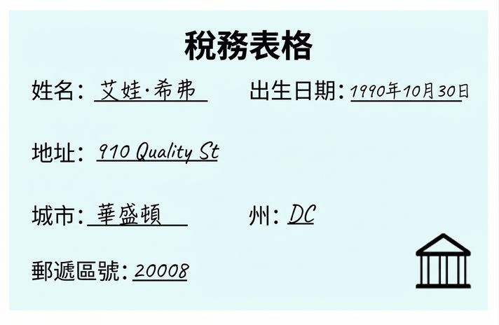 用於正確性比對的報稅表