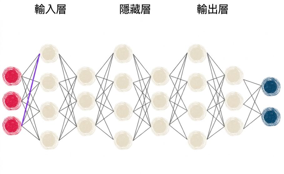 多層神經網路示意圖