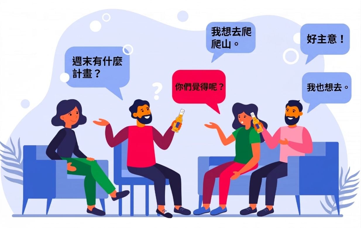人們坐著進行群體對話