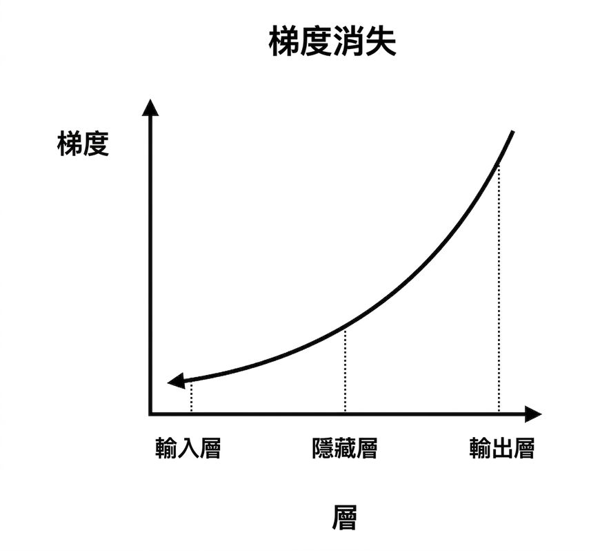 顯示梯度大小與層索引的圖:較早的層梯度較小
