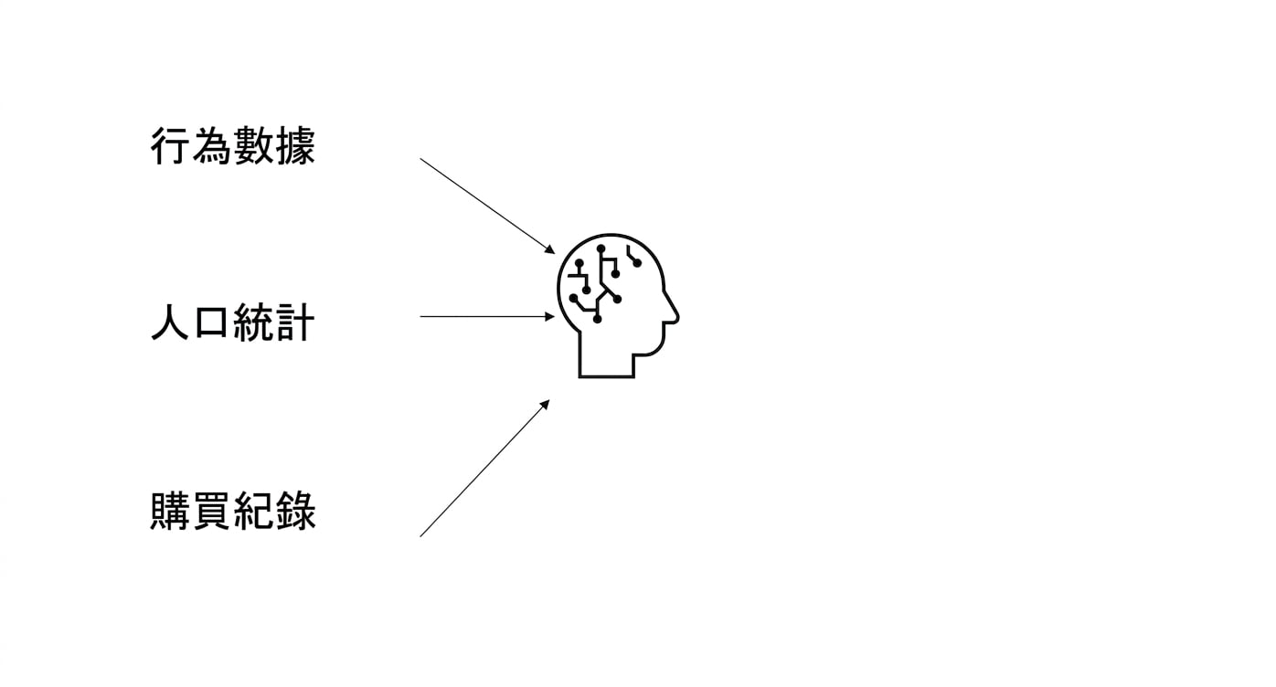 將行為資料、人口統計與購買紀錄用於 AI。