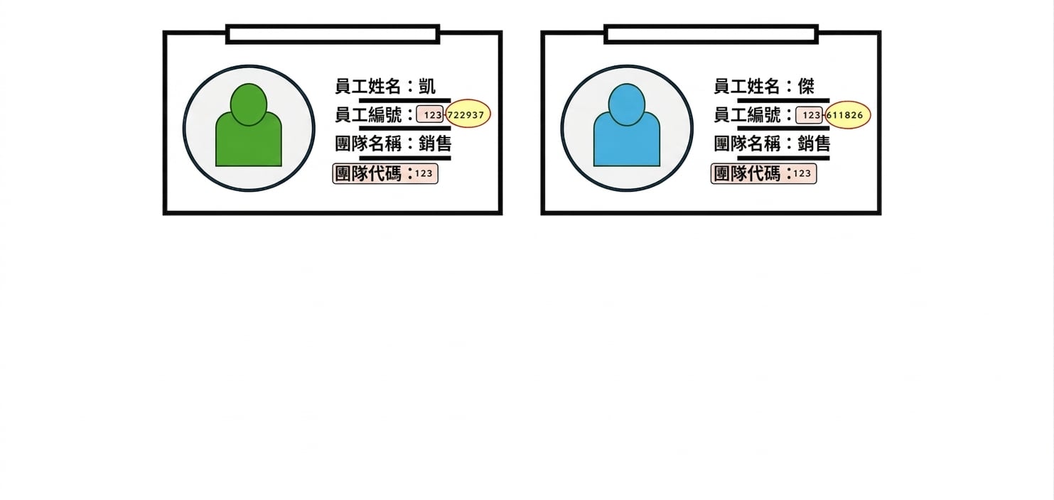 員工識別證展示部分相依