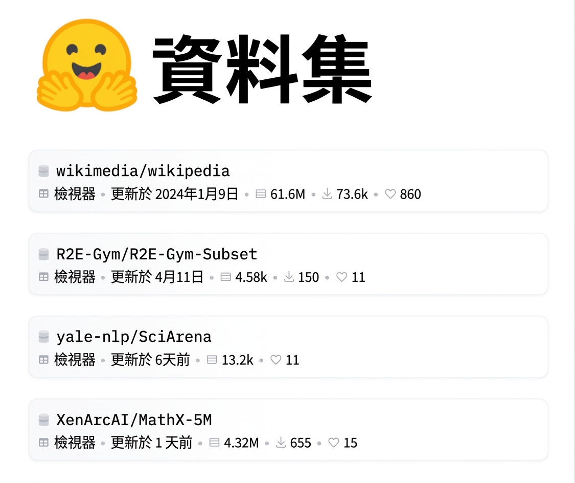 Hugging Face Datasets 標誌