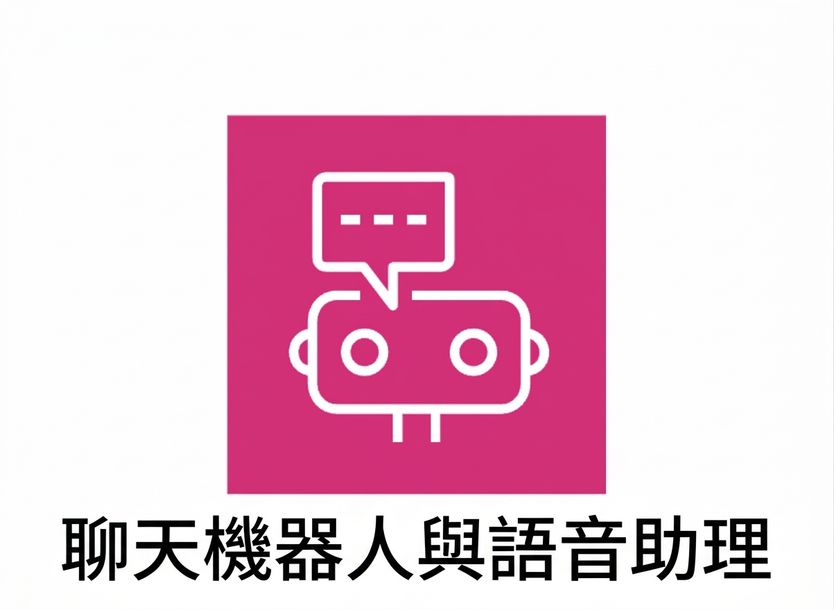 顯示聊天機器人與語音助理的圖示。
