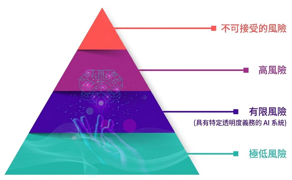 Pyramid depicting four risk levels