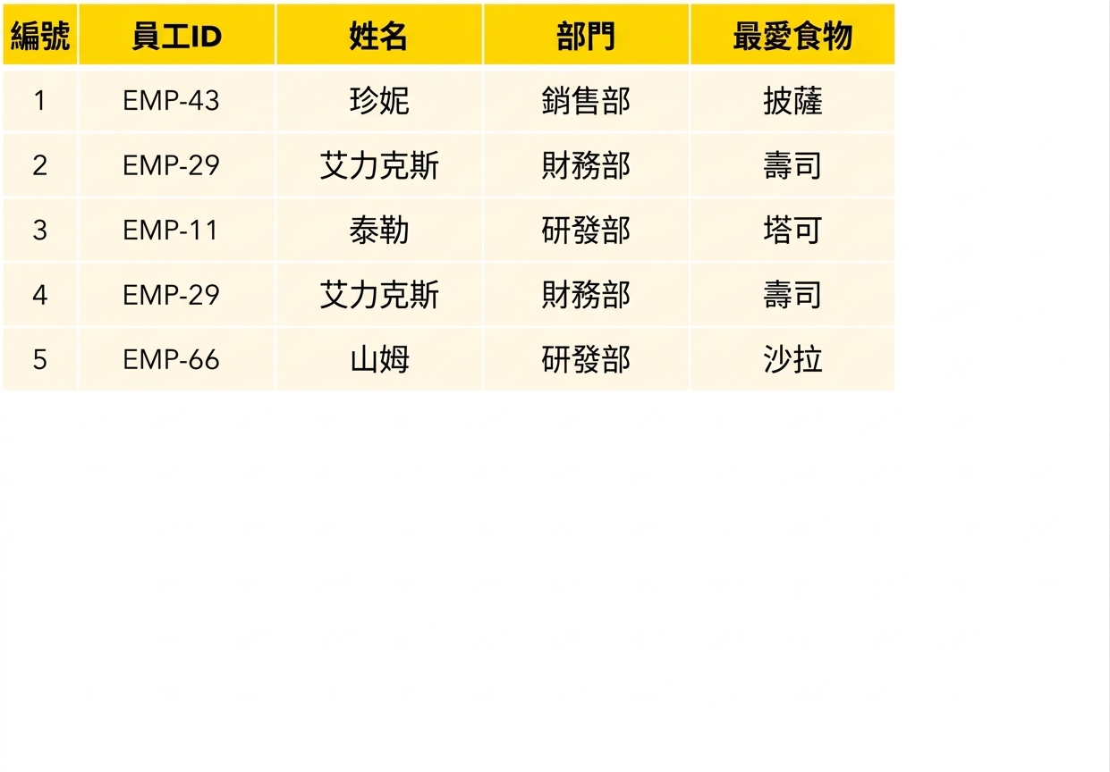 員工資料表