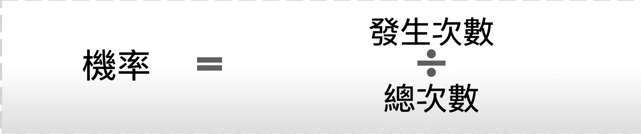 機率的數學定義為有利結果除以所有可能結果數