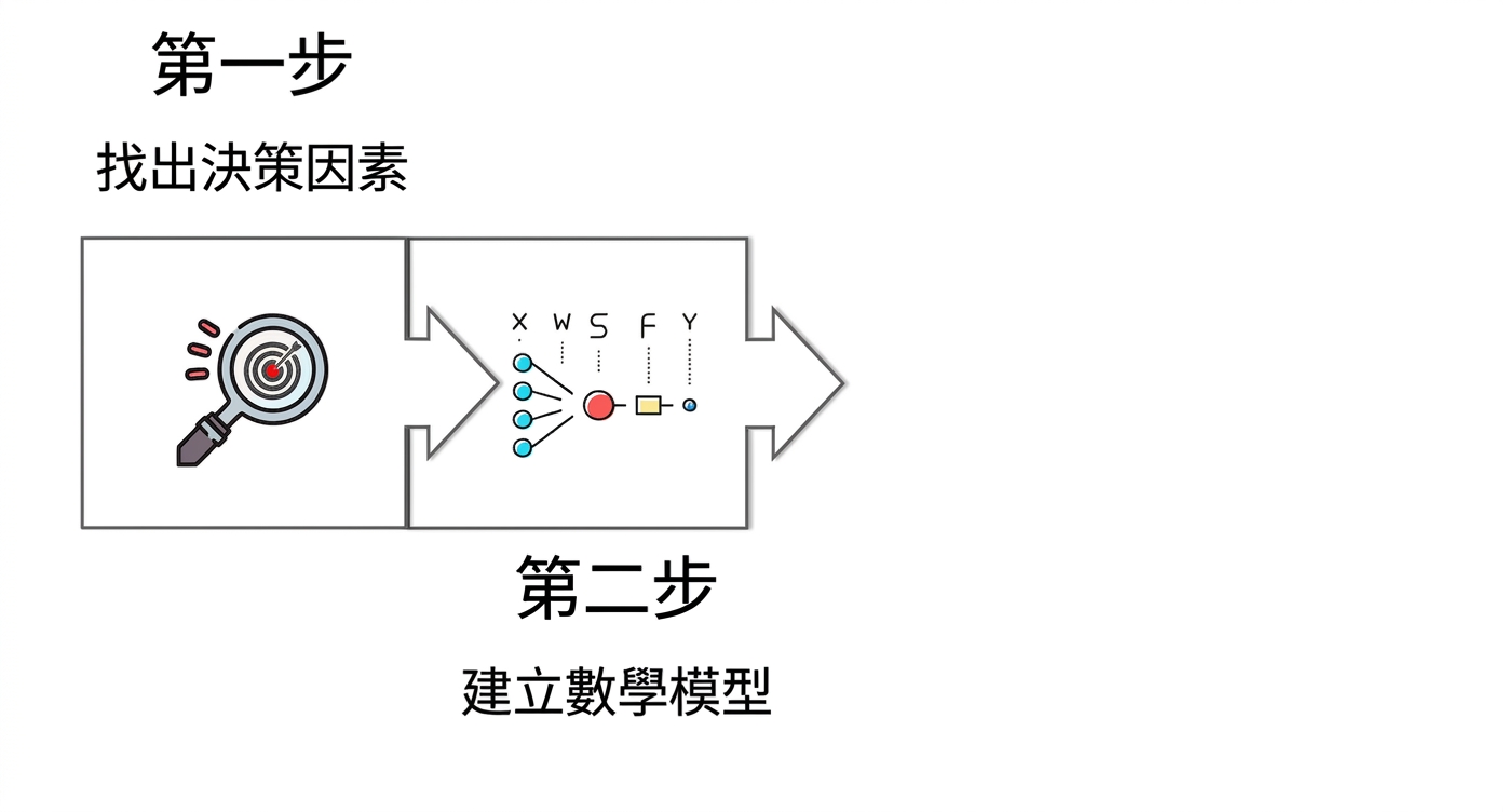 流程圖圖示與標籤 build a mathematical model