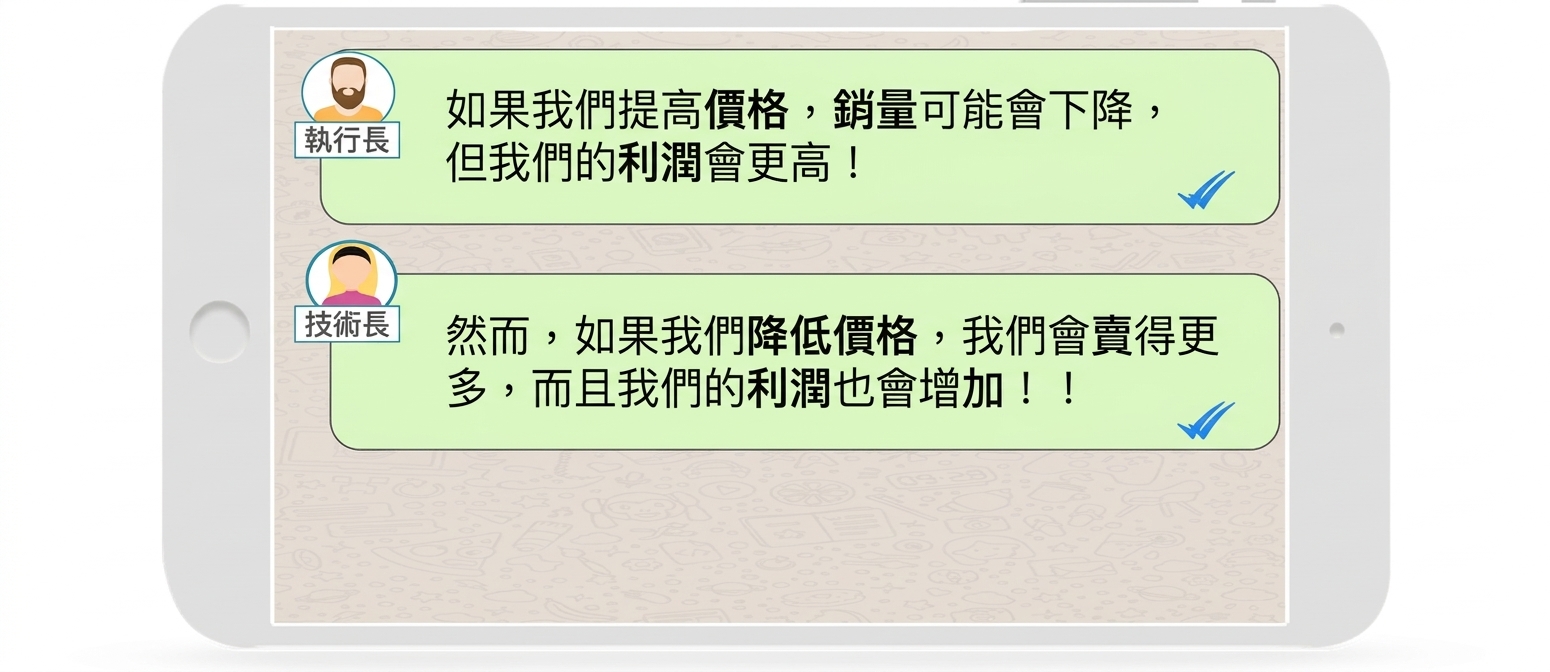 一支橫放的手機插畫,顯示 CTO 的訊息
