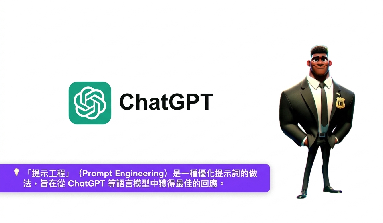 圖片顯示 ChatGPT 標誌與一位 FBI 卡通角色