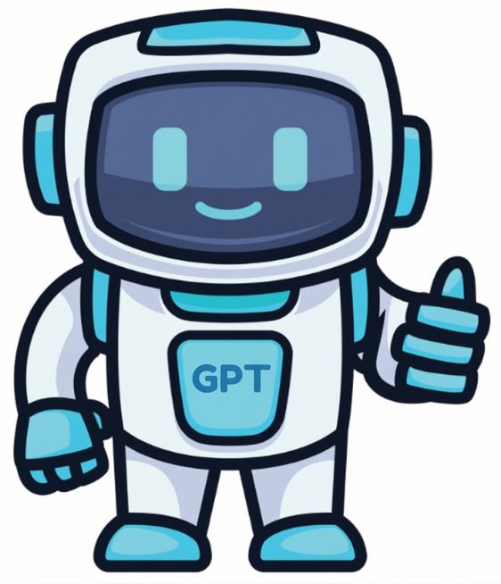 胸前寫著 GPT 的機器人比讚