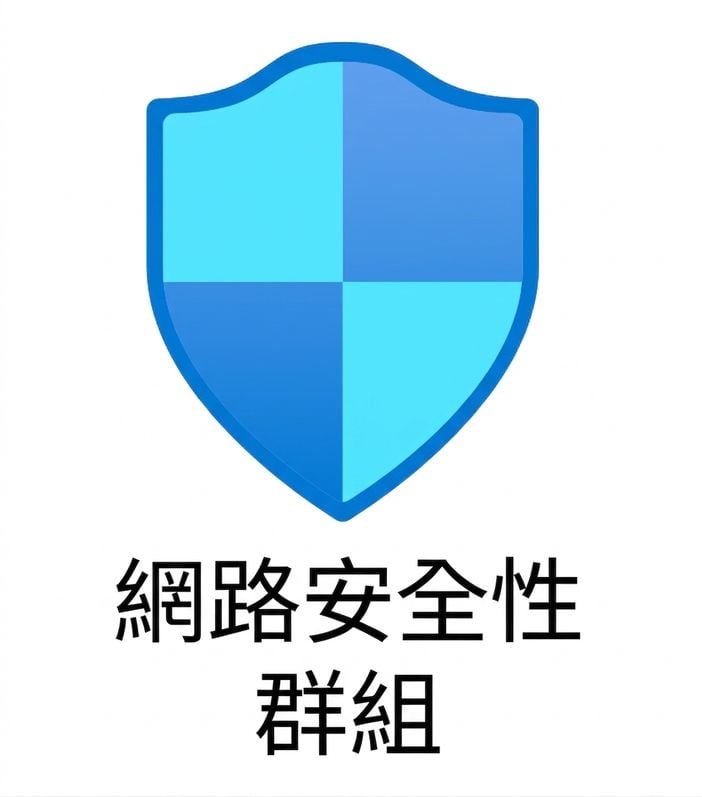 藍色盾牌，下方文字為 network security groups