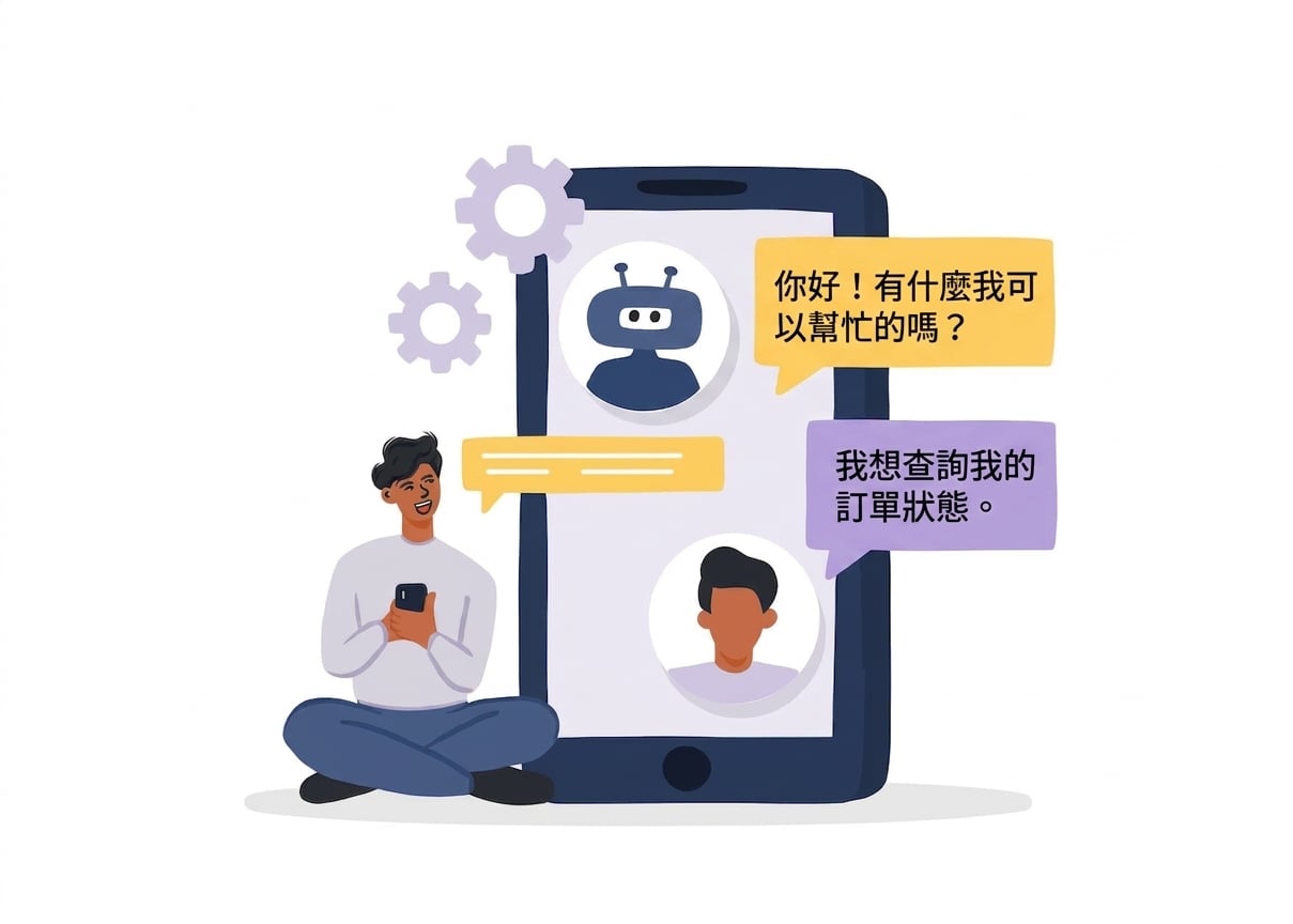 顧客與客服機器人聊天的插圖