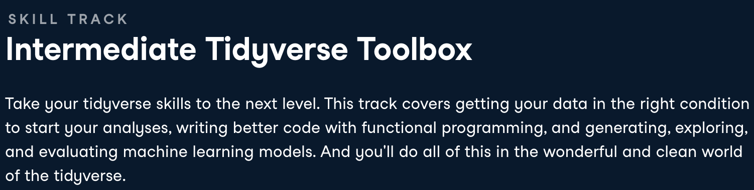Intermediate Tidyverse Toolbox Track