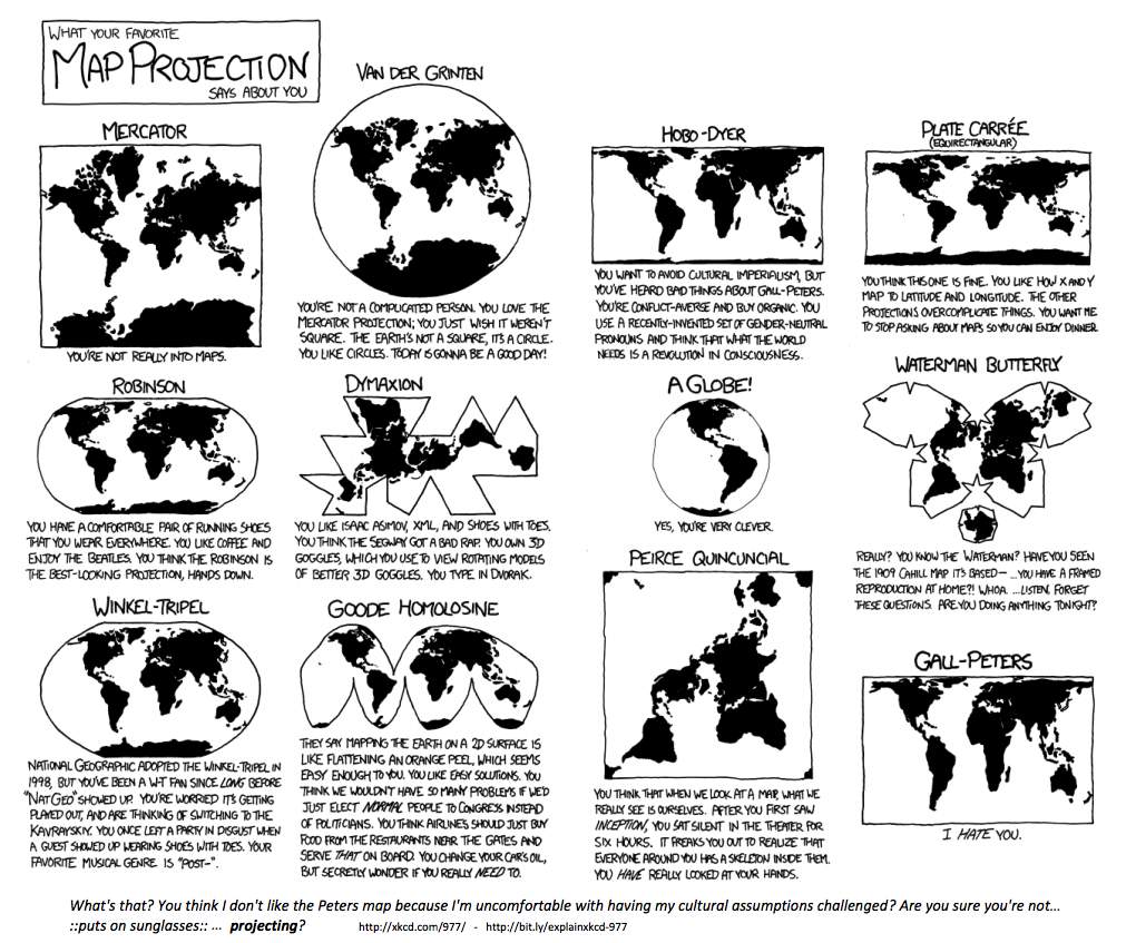 xkcd comic on map projections