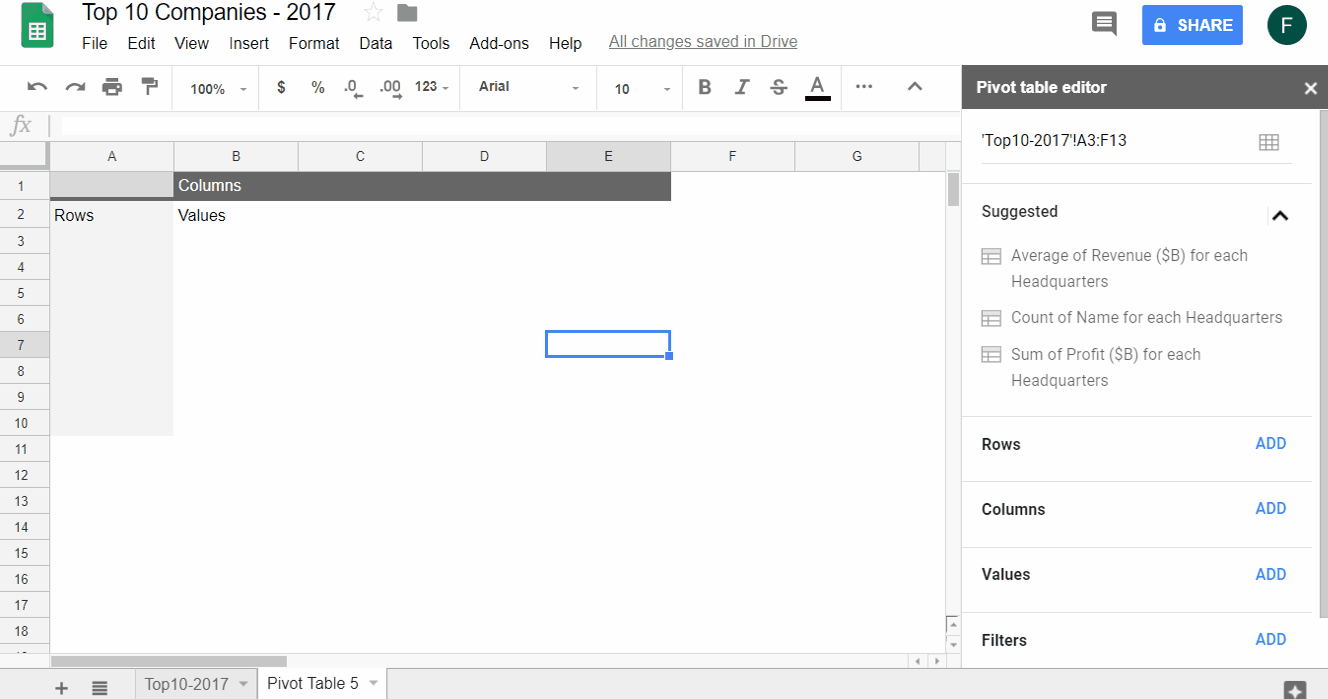 PivotTableCreation