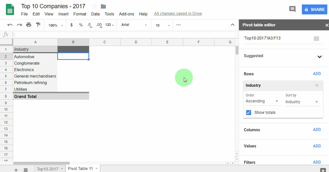 PivotTableValues