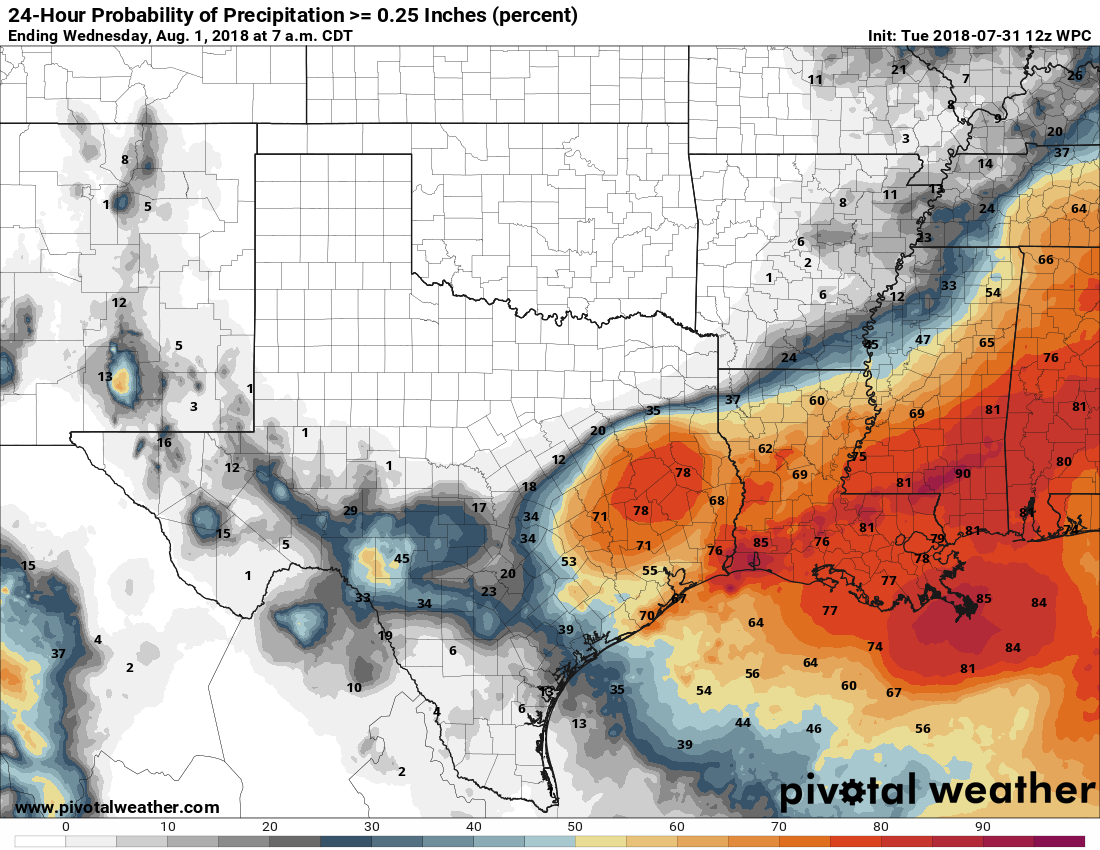 Chance of rain map