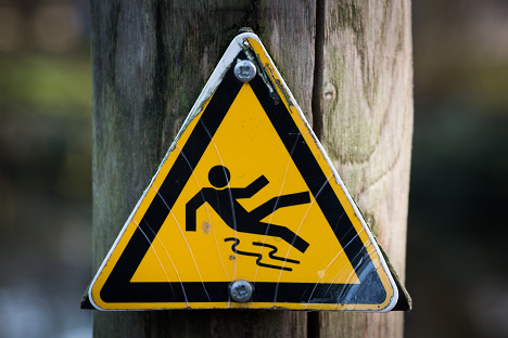 caution image, man slipping