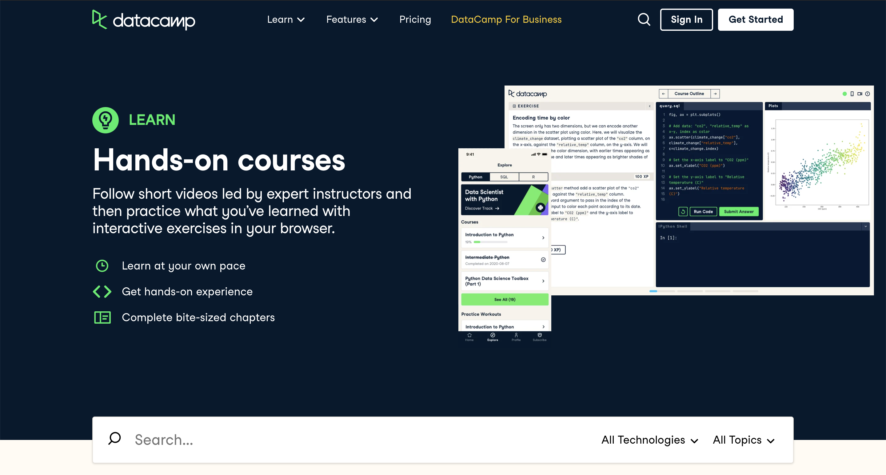 DataCamp content library banner