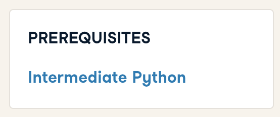 Screenshot of the prerequisite course for Biomedical Image Analysis, Intermediate Python