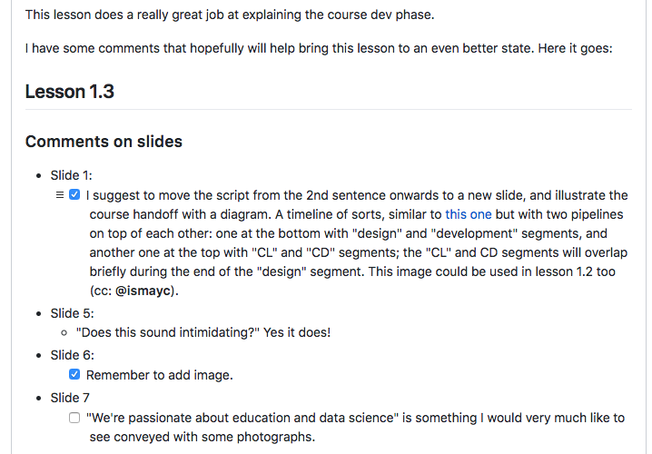 Image of an example GitHub issue