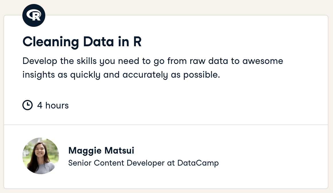 Cleaning Data in R course
