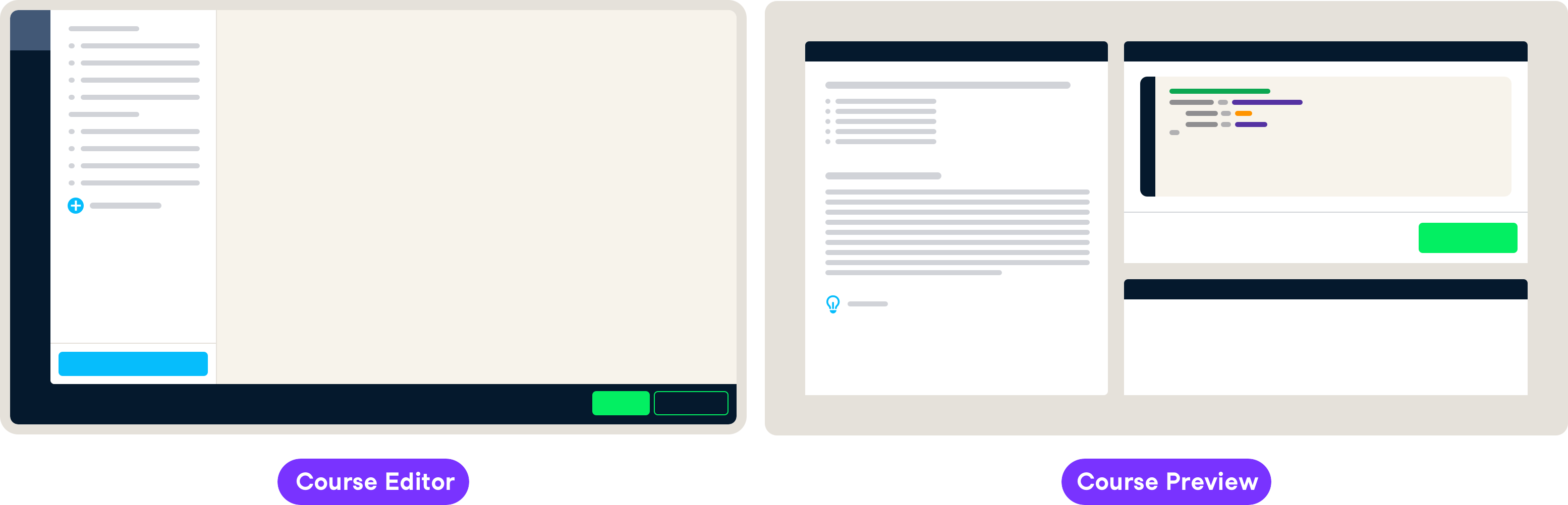 Course editor and preview graphic