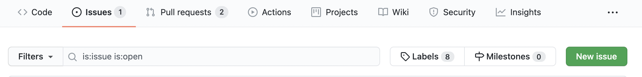 GitHub repo issues section
