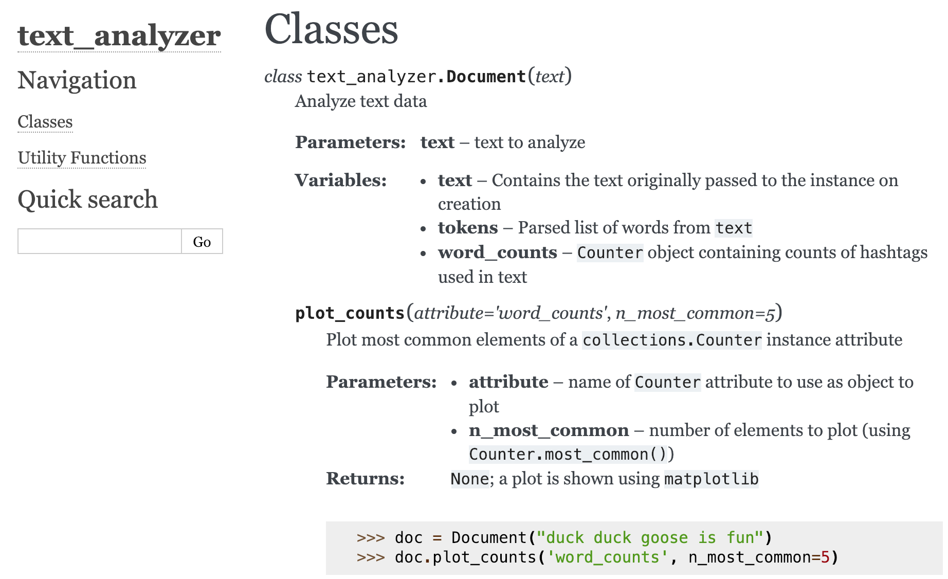 Example Sphinx Page