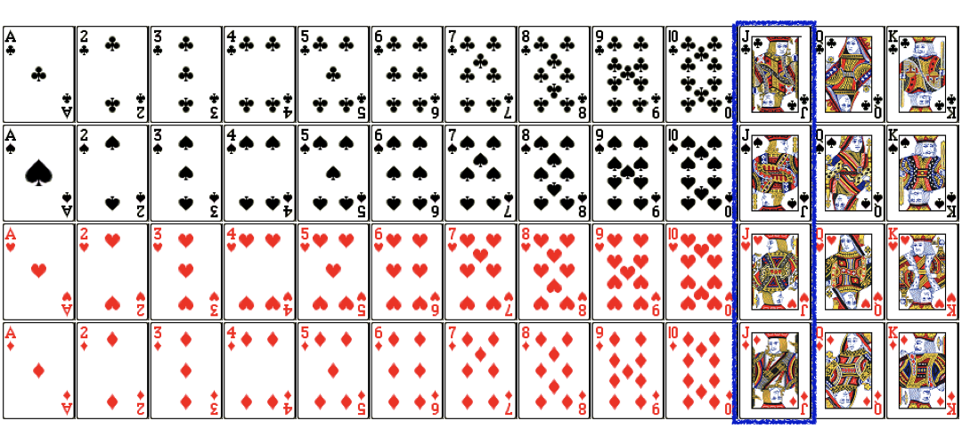 Jacks from a Deck of cards