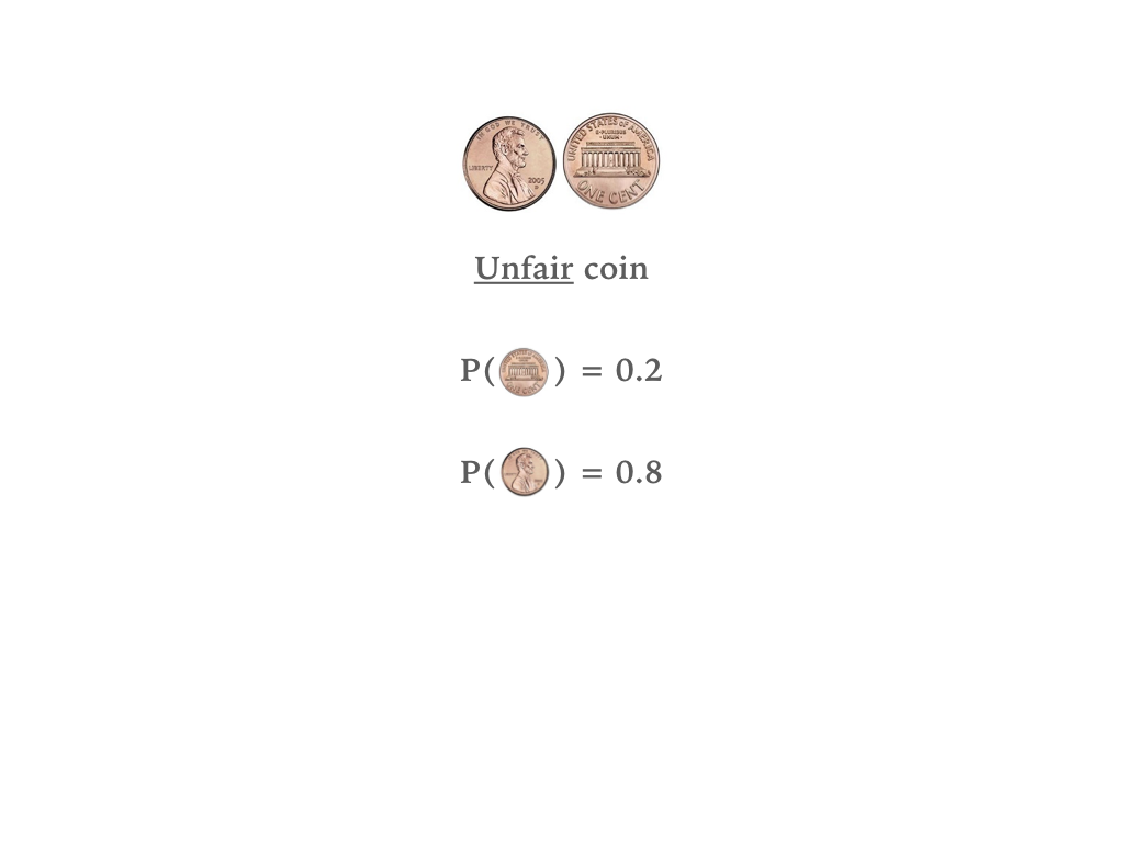 Biased coin probability of head or tails
